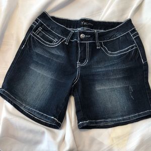YMI Jeans Brand Dark Blue Jean Shorts Sz 9 Juniors